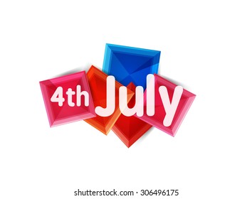 4th July geometric banner made of geometric shapes