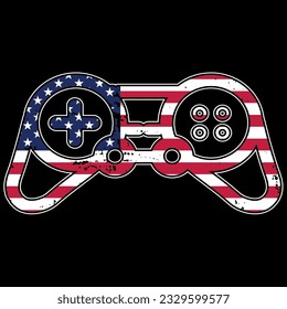 4Th of july gift video game men US t-shirt design