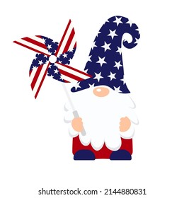 4th of july gnome icon. Clipart image isolated on white background