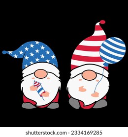 4Th of july gnomes american t-shirt design