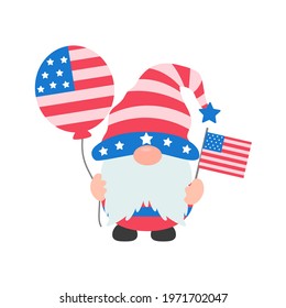 4th of july. Gnomes wore an American flag costume to celebrate Independence Day.