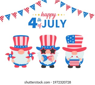 4th of july. Gnomes wore an American flag costume to celebrate Independence Day.