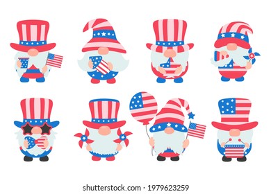 4th of july. Gnomes wore an American flag costume to celebrate Independence Day.