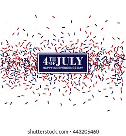 4th of July greeting card. Independence Day conception in traditional American colors - red, white, blue.