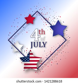 4th of July greeting card. Vector illustration
