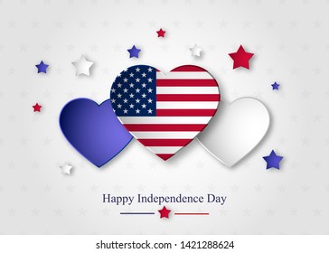 4th of July greeting card. Vector illustration