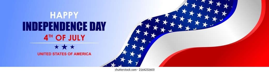 4th of July, Happy American Independence Day Banner Vector illustration.