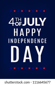 4th of July. Happy independence day greeting card
