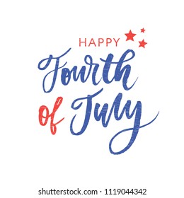 4th of July. Happy Independence day vector holiday lettering calligraphy