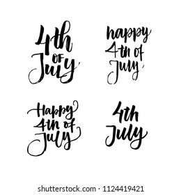 4TH JULY. HAPPY INDEPENDENCE DAY. HOLIDAY HAND LETTERING