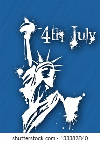 4th of July Happy Independence Day background with statue of liberty.