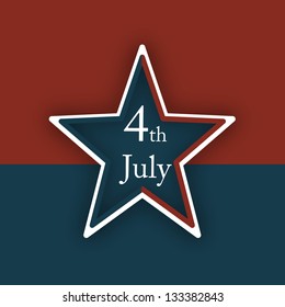 4th of July Happy Independence Day background with star.