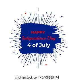 4th of July. Happy Independence Day logo.  Vector illustration.