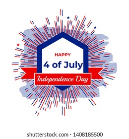 4th of July. Happy Independence Day logo.  Vector illustration.