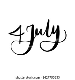 4TH JULY. HAPPY INDEPENDENCE DAY. VECTOR HOLIDAY HAND LETTERING