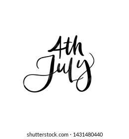4TH JULY. HAPPY INDEPENDENCE DAY. VECTOR HOLIDAY HAND LETTERING