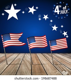 4th of July, Happy independence day United States of America. Vector illustration.
