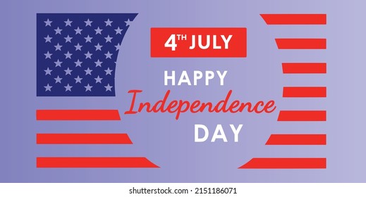 4th July, Happy Independence Day banner modern vector illustration. Independence day of USA modern banner design template.