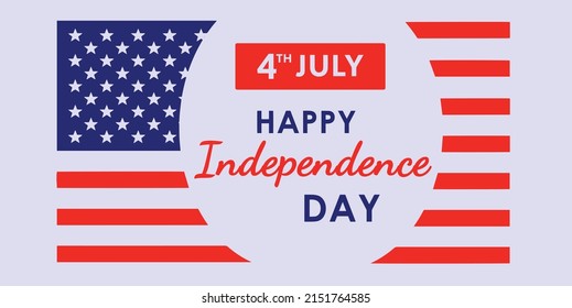 4th July, Happy Independence Day banner modern vector illustration. Independence day of USA modern banner design template.