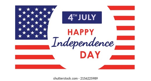 4th July, Happy Independence Day banner modern vector illustration. Independence day of USA modern banner design template.