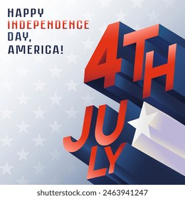 4th of July, Happy Independence day America USA patriotic banner, greeting poster, card, background, web, cover, label, flyer, layout. America Victory Day print holiday information, party, celebration