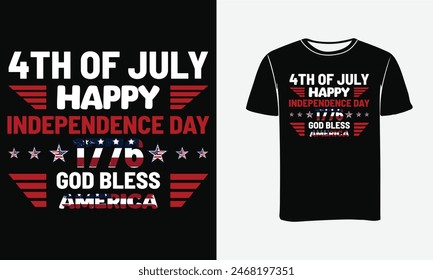 4TH of July happy independence day 1776 god bless America - 4th of July t shirts design, Vector graphic, typographic poster or t-shirt.