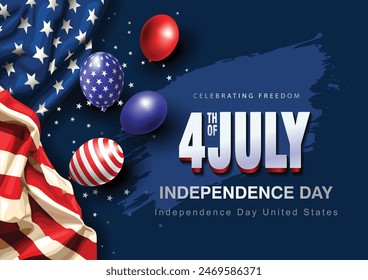 4th of July happy independence day America. abstract vector illustration design