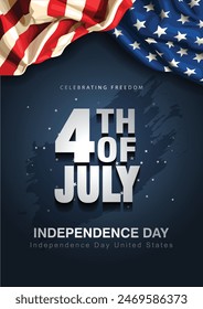 4th of July happy independence day America. abstract vector illustration design