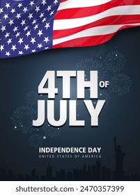 4th of July happy independence day America. abstract vector illustration design