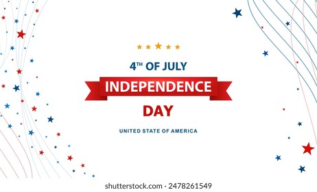 Afiche del 4 de julio del Día de la Independencia. Cuatro de julio, Día de la Independencia. Diseño de fondo de Vector del 4 de julio. ILUSTRACIÓN VECTORIAL de fondo del Anuncio del Día de la Independencia de Estados Unidos. Diseño similar