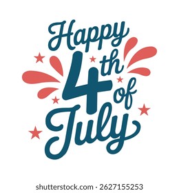4th of July Happy Independence Day. American day of independence. 4th of July America. 4th of July Typography Lettering, Calligraphy. USA Flag Typography for Cricut, Silhouette, T-Shirts, Posters.