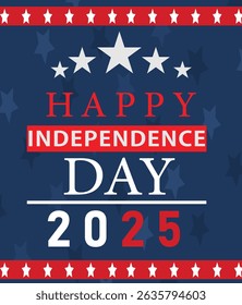 4th of July happy independence day 2025 social media post banner or background design with USA flag. United States of America Independence Day. Celebration.Fourth July Independence Day Celebration.