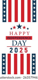 4th of July happy independence day 2025 social media post banner or background design with USA flag. United States of America Independence Day. Celebration.Fourth July Independence Day Celebration.