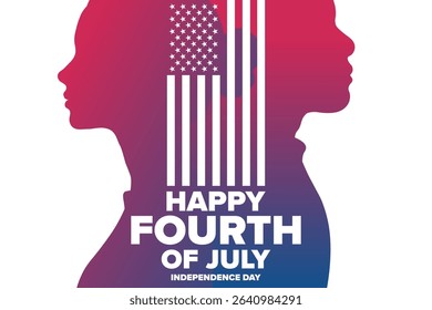 4th of July. Happy Independence Day. USA. Holiday concept. Template for background, banner, card, poster with text. Vector EPS10 illustration