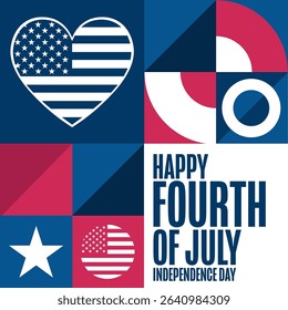 4th of July. Happy Independence Day. USA. Holiday concept. Template for background, banner, card, poster with text. Vector EPS10 illustration