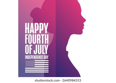 4th of July. Happy Independence Day. USA. Holiday concept. Template for background, banner, card, poster with text. Vector EPS10 illustration