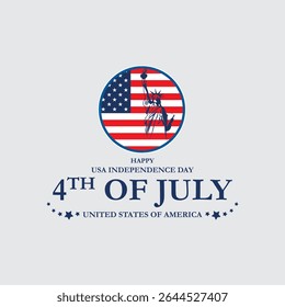 4th of July happy independence day America. statue of Liberty, USA Independence Day, united states of America, greeting card. abstract vector illustration design