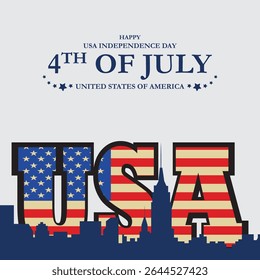 4th of July happy independence day America. statue of Liberty, USA Independence Day, united states of America, greeting card. abstract vector illustration design