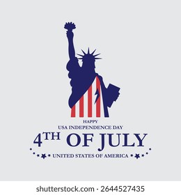 4th of July happy independence day America. statue of Liberty, USA Independence Day, united states of America, greeting card. abstract vector illustration design