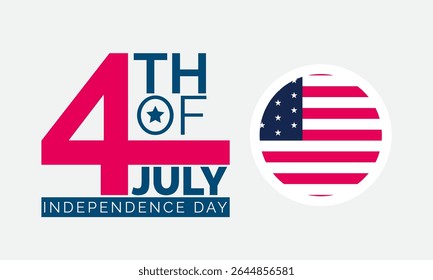 4 de julho feliz Dia da Independência, fundo do 4 de julho, banner design com balões e bandeira americana. Utilize para modelo, design de pôster, cartão, cartaz com ilusão profissional 