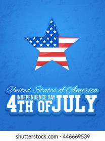 4th of July Happy Independence Day Announcement Celebration Message Poster, Flyer, Card, Background Template