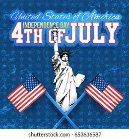 4th of July Happy Independence Day Announcement Celebration Message Poster, Flyer, Card, Background Template
