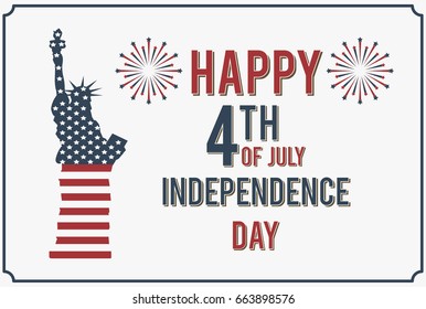 4th of July. Happy Independence Day of America Vector Illustration.