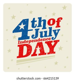 4th of July. Happy Independence Day vector. Fourth of July greeting design.