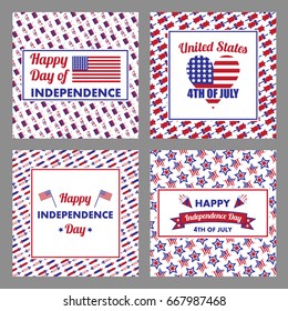 4th July with happy independence day text