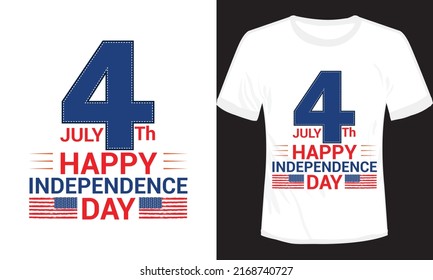 4th July Happy Independence T-shirt Desing Vector Illustration