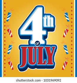 4th of July Headline Graphic Design America