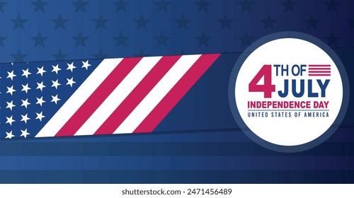 4th of July holiday banner, poster. Modern minimal design template