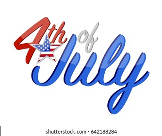 4th of July holiday sign concept illustration design graphic isolated over white