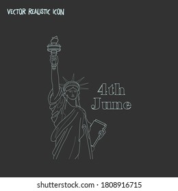 4. july Symbol-Zeilenelement. Vektorgrafik der 4. Julisymbol-Linie einzeln auf sauberem Hintergrund für Ihr Logo für mobile App.